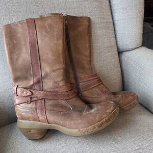 Merrell Brown Leather Heeled Boots